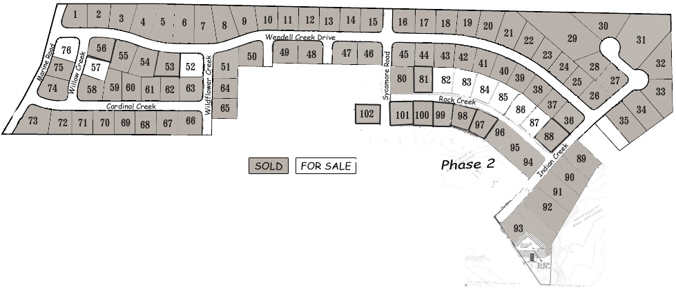 Lot Layout & Prices for Wendell Creek Estates in the St. Jacob, Illinois & Troy, IL TRIAD Community School District.